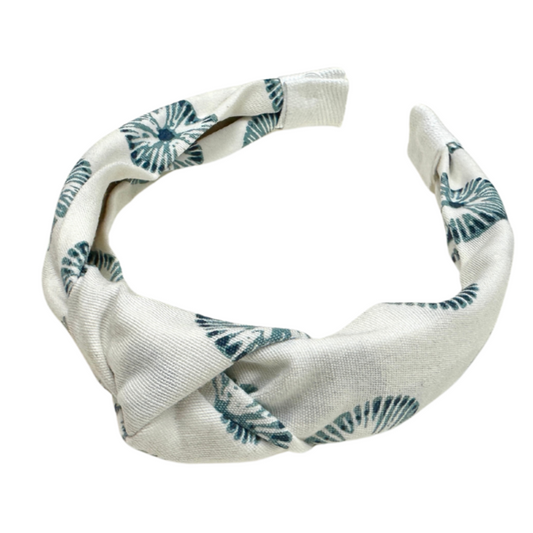 Blue and White Fabric Headband